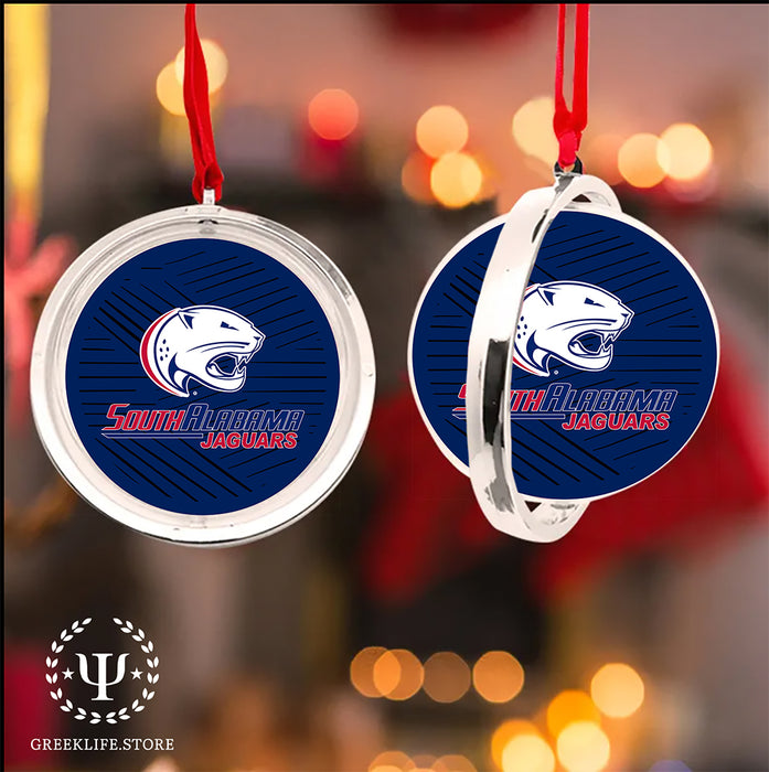 University of South Alabama Christmas Reversible Flat Round Ornament