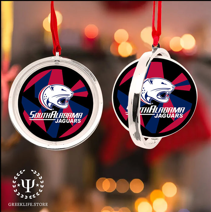 University of South Alabama Christmas Reversible Flat Round Ornament