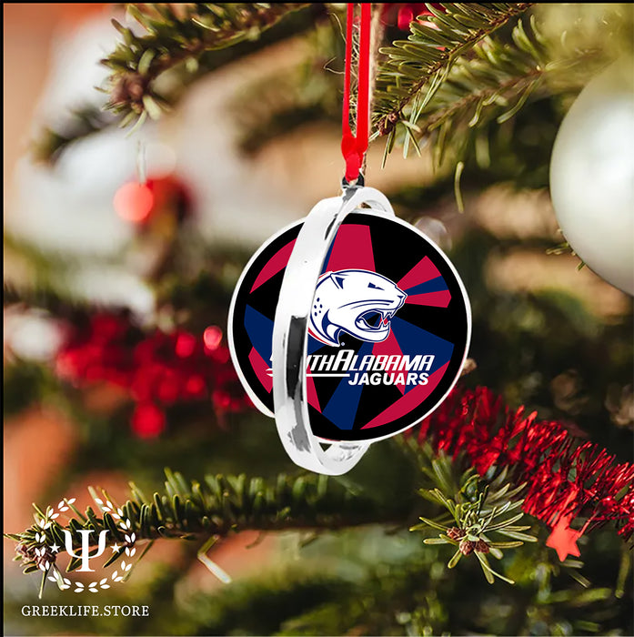 University of South Alabama Christmas Reversible Flat Round Ornament
