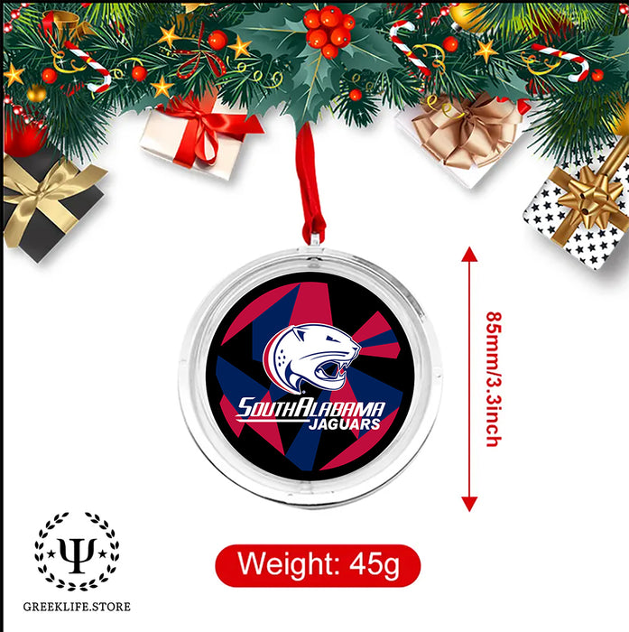 University of South Alabama Christmas Reversible Flat Round Ornament