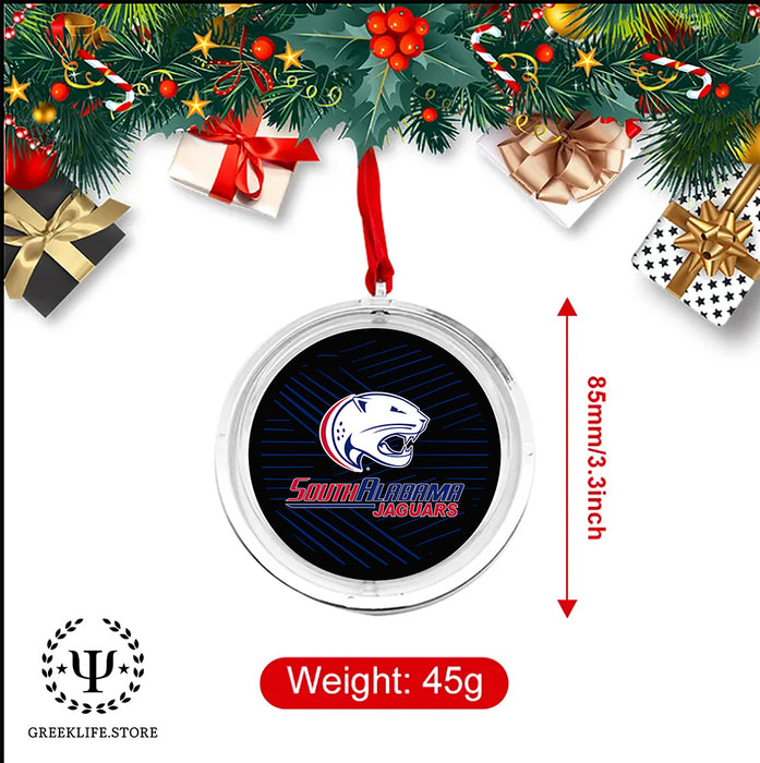 University of South Alabama Christmas Reversible Flat Round Ornament
