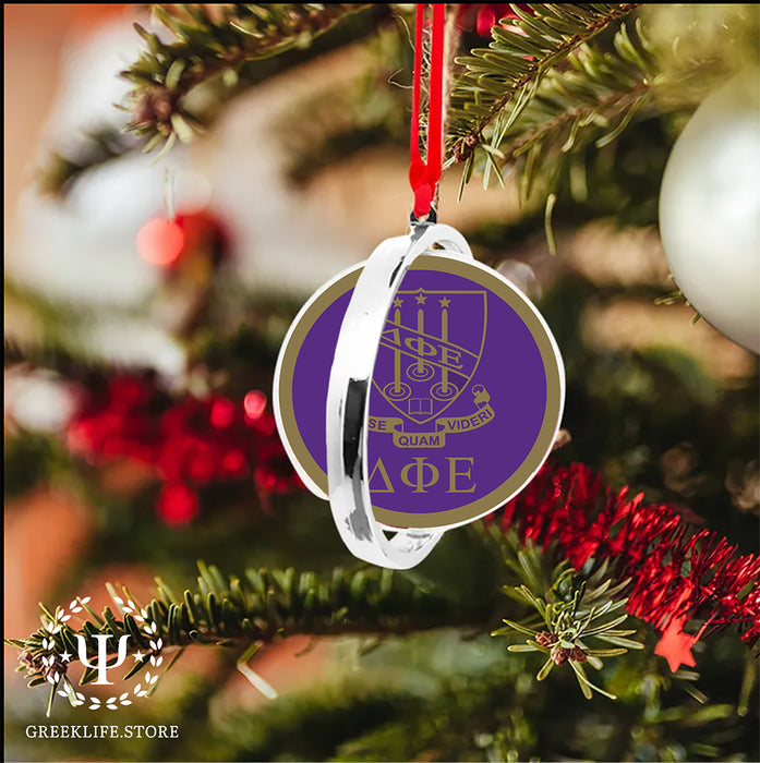 Delta Phi Epsilon Christmas Reversible Flat Round Ornament