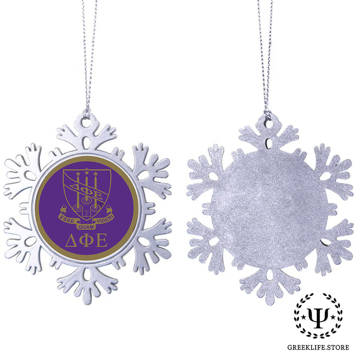 Delta Phi Epsilon Christmas Ornament - Snowflake Metal