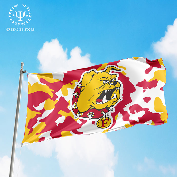 Ferris State University Flag 2×3 ft and 3×5 ft — Officially Licensed, 150D Polyester, Fade-Resistant, Ready to Hang