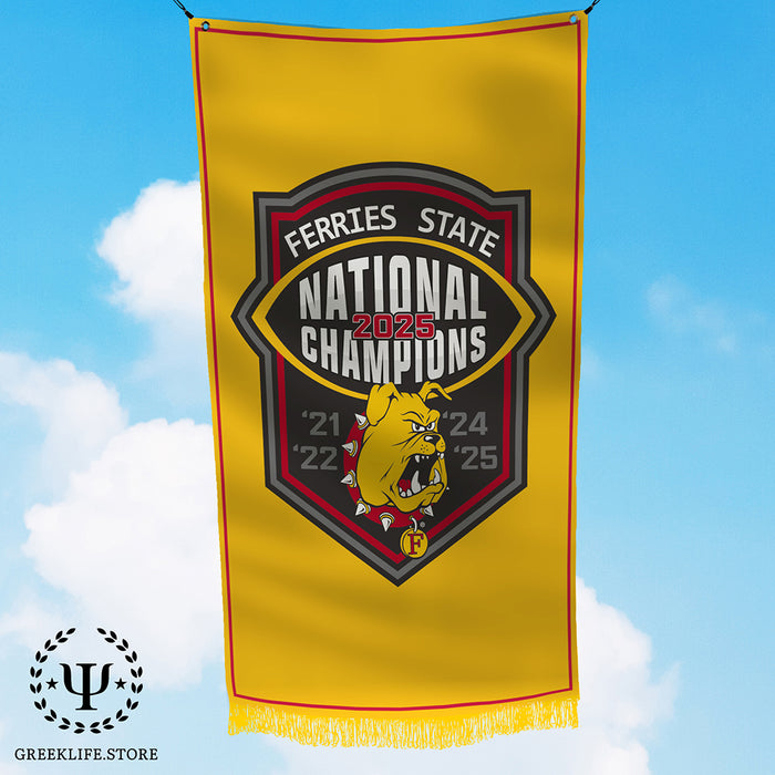 Ferris State University Flag 2×3 ft and 3×5 ft — Officially Licensed, 150D Polyester, Fade-Resistant, Ready to Hang