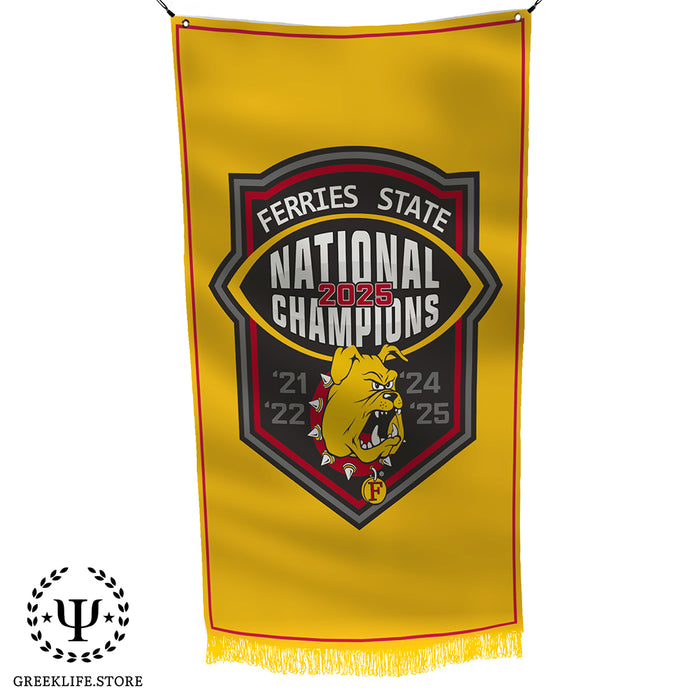 Ferris State University Flag 2×3 ft and 3×5 ft — Officially Licensed, 150D Polyester, Fade-Resistant, Ready to Hang