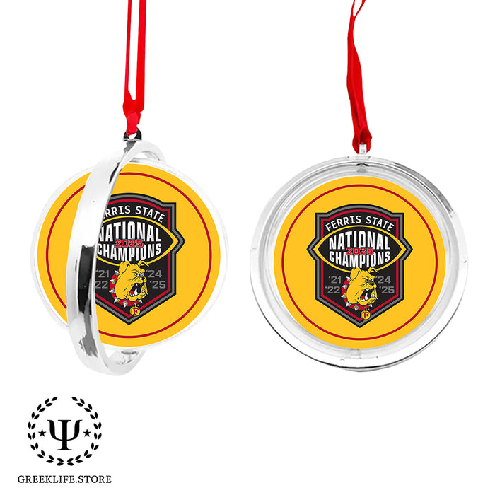 Ferris State University Christmas Reversible Flat Round Ornament