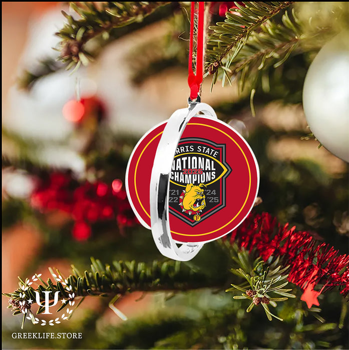 Ferris State University Christmas Reversible Flat Round Ornament