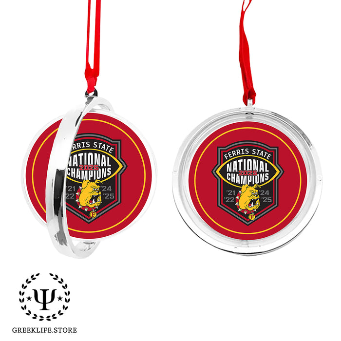 Ferris State University Christmas Reversible Flat Round Ornament