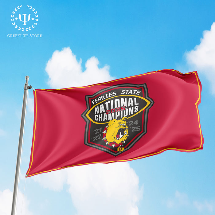 Ferris State University Flag 2×3 ft and 3×5 ft — Officially Licensed, 150D Polyester, Fade-Resistant, Ready to Hang