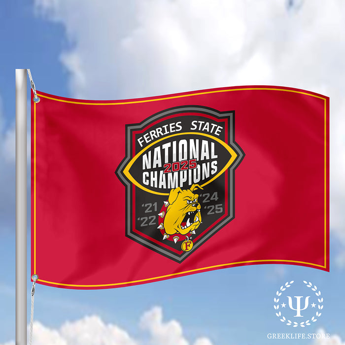 Ferris State University Flag 2×3 ft and 3×5 ft — Officially Licensed, 150D Polyester, Fade-Resistant, Ready to Hang