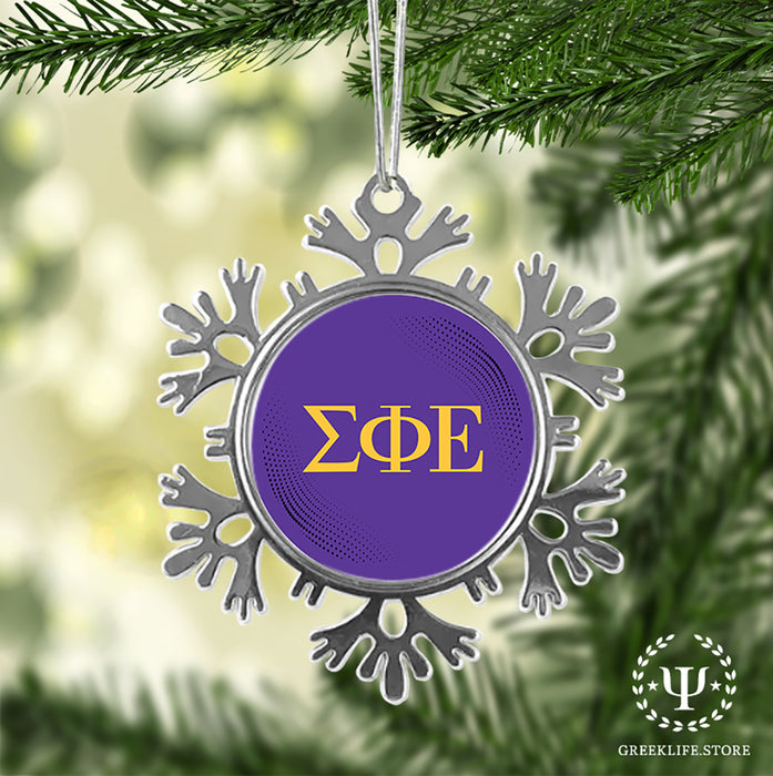Sigma Phi Epsilon Christmas Ornament - Snowflake Metal