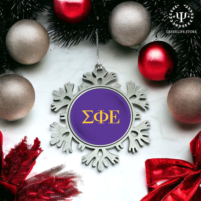 Sigma Phi Epsilon Christmas Ornament - Snowflake Metal