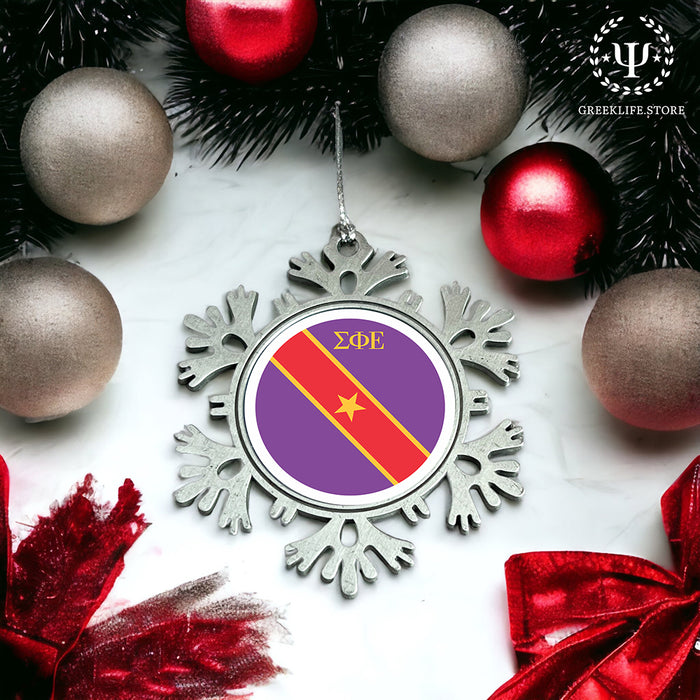 Sigma Phi Epsilon Christmas Ornament - Snowflake Metal