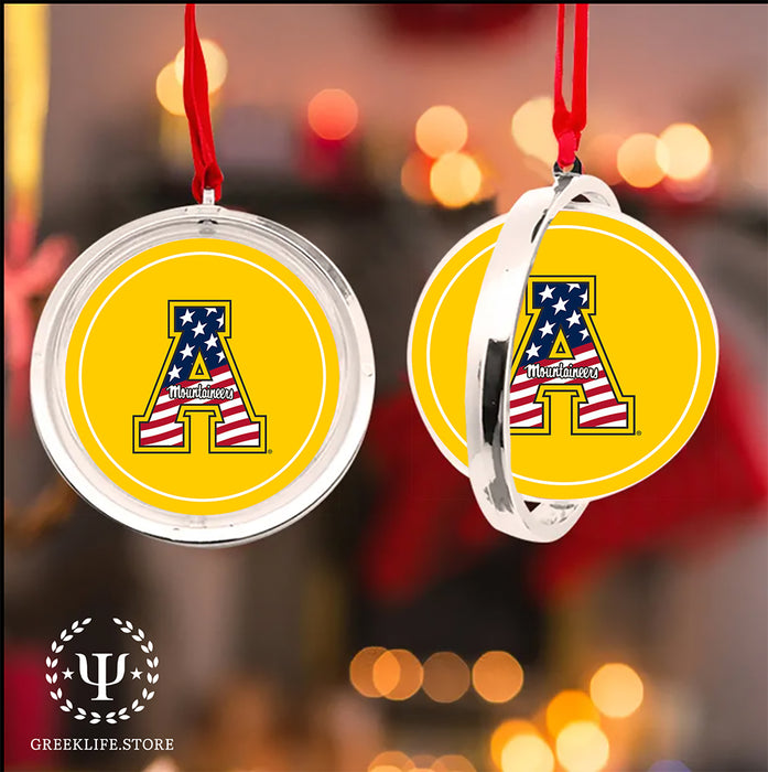Appalachian State University Christmas Reversible Flat Round Ornament