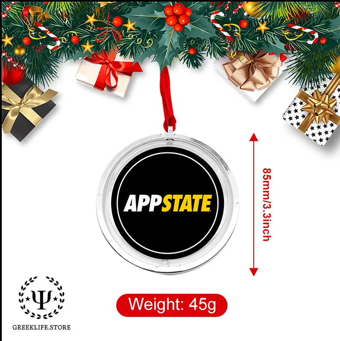 Appalachian State University Christmas Reversible Flat Round Ornament