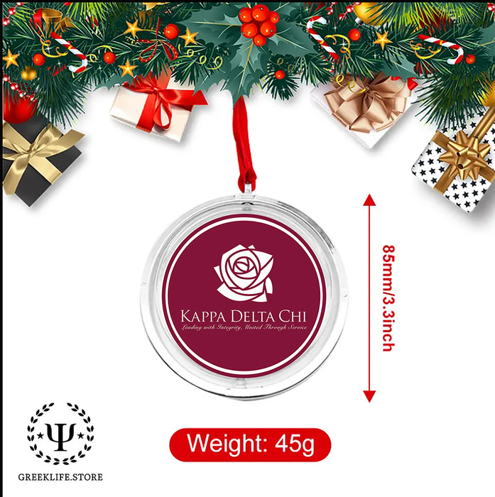 Kappa Delta Chi Christmas Reversible Flat Round Ornament
