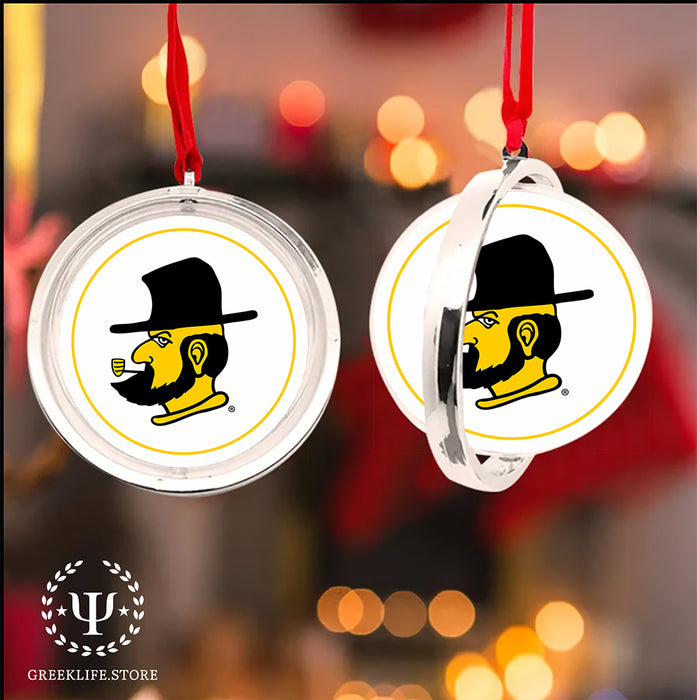 Appalachian State University Christmas Reversible Flat Round Ornament