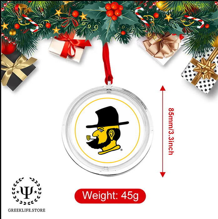 Appalachian State University Christmas Reversible Flat Round Ornament