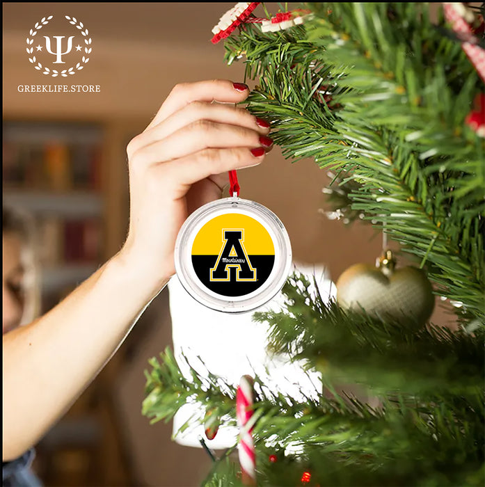 Appalachian State University Christmas Reversible Flat Round Ornament