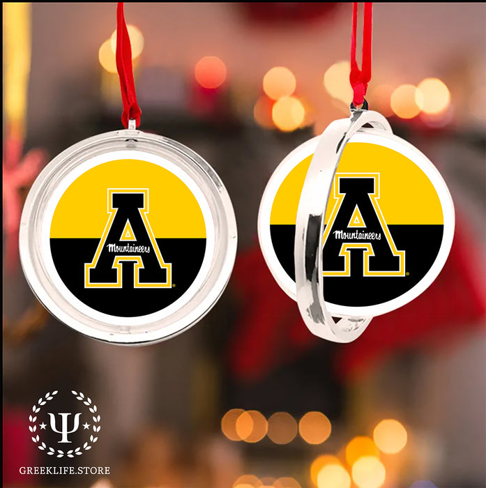 Appalachian State University Christmas Reversible Flat Round Ornament
