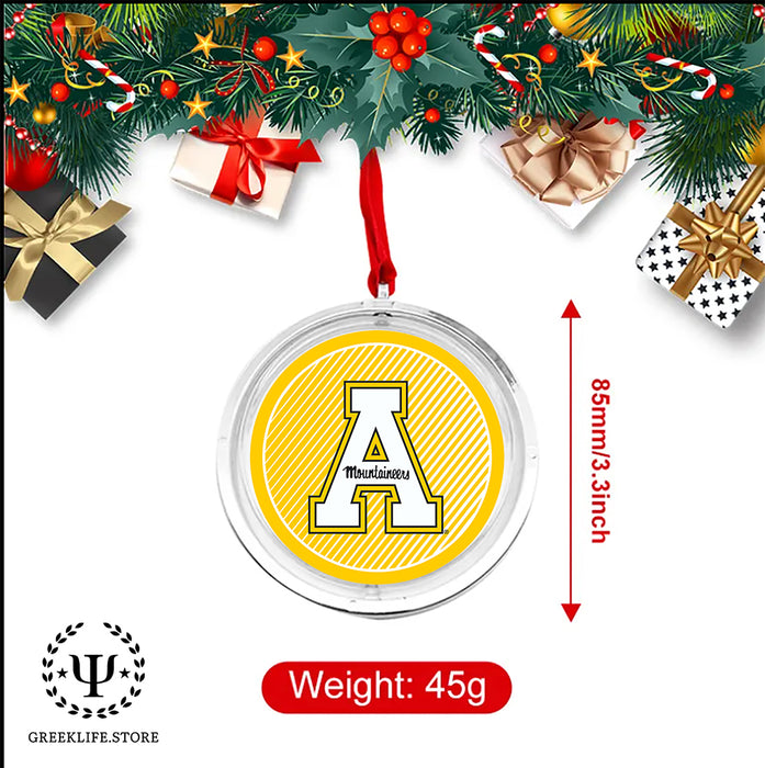 Appalachian State University Christmas Reversible Flat Round Ornament