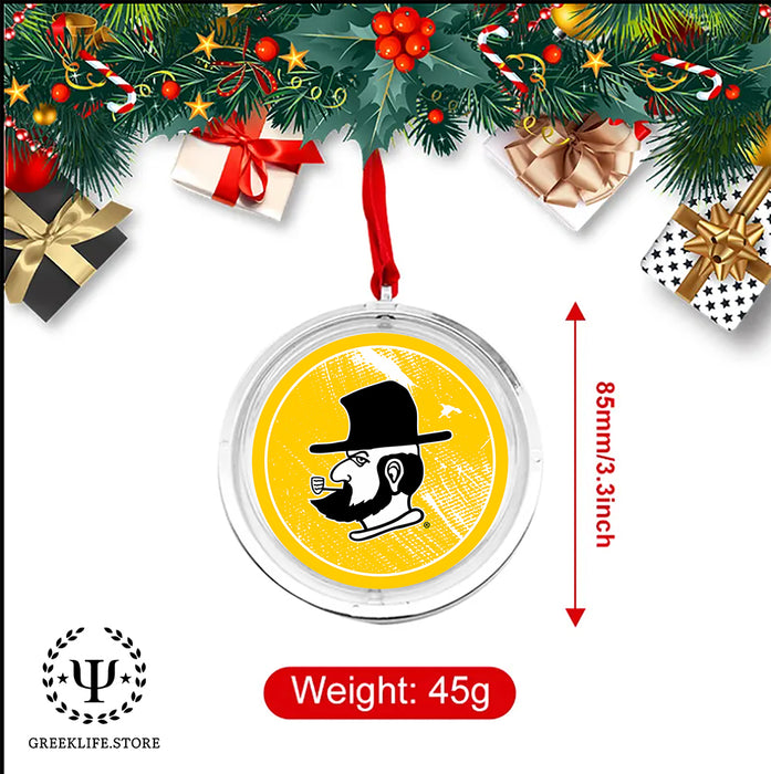 Appalachian State University Christmas Reversible Flat Round Ornament