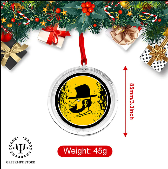 Appalachian State University Christmas Reversible Flat Round Ornament