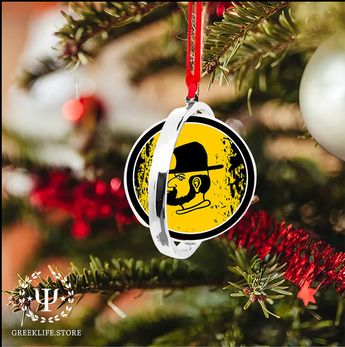 Appalachian State University Christmas Reversible Flat Round Ornament