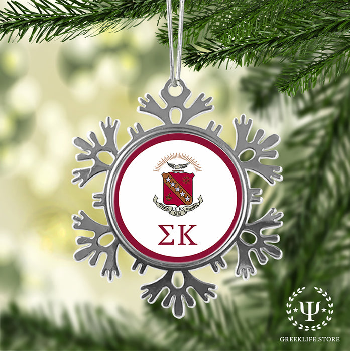 Sigma Kappa Christmas Ornament - Snowflake Metal