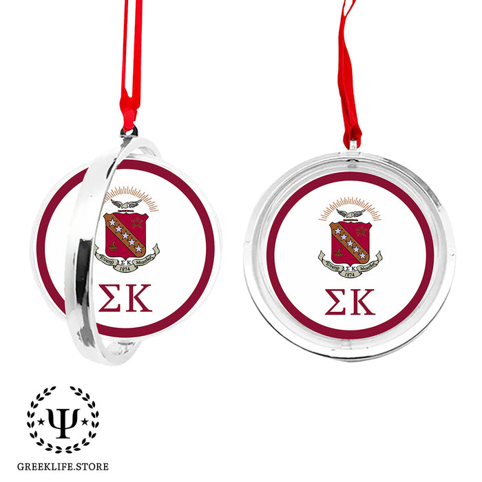Sigma Kappa Christmas Reversible Flat Round Ornament