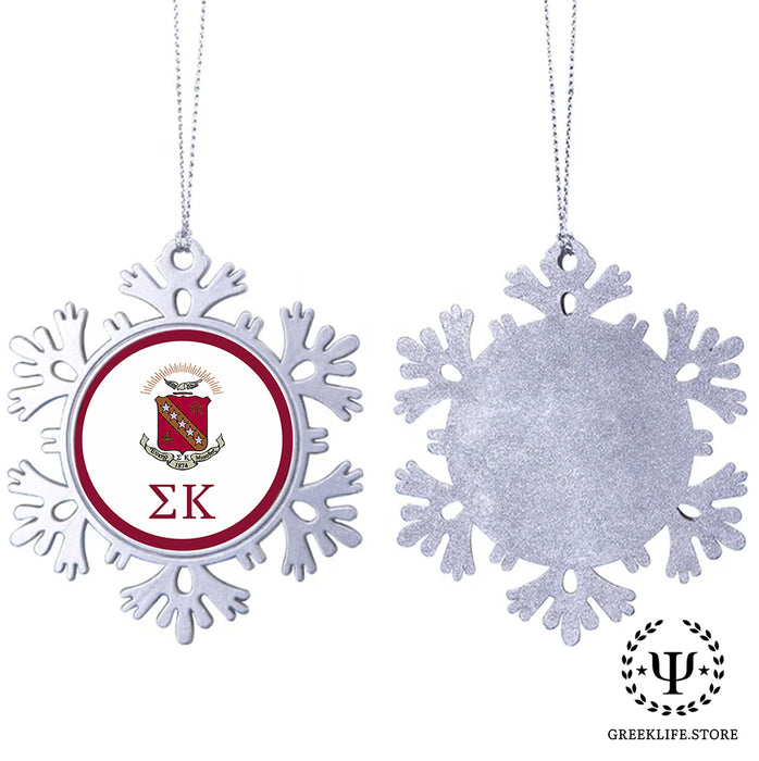 Sigma Kappa Christmas Ornament - Snowflake Metal