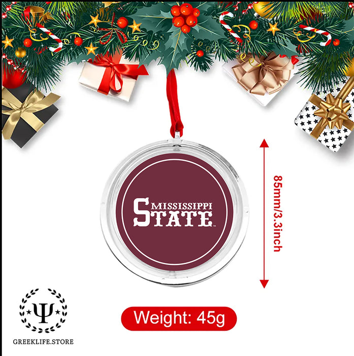 Mississippi State University Christmas Reversible Flat Round Ornament