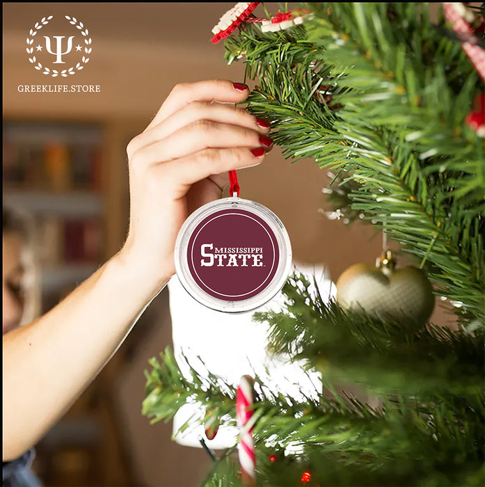 Mississippi State University Christmas Reversible Flat Round Ornament