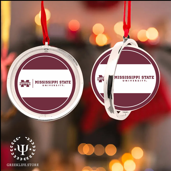 Mississippi State University Christmas Reversible Flat Round Ornament