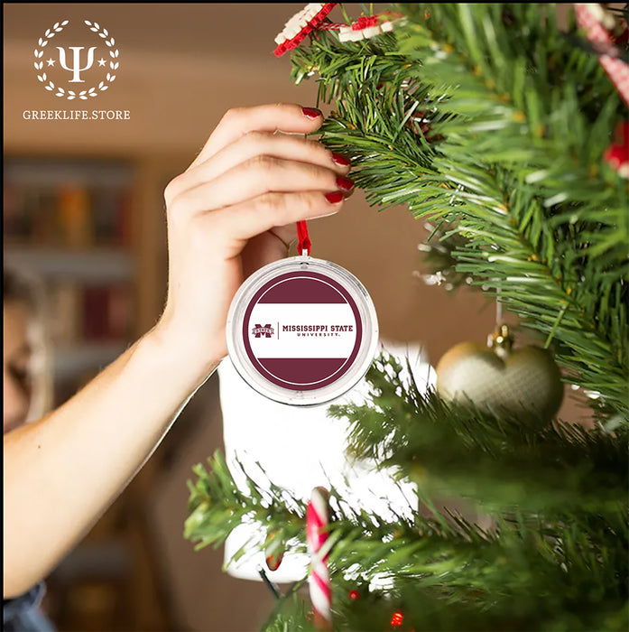 Mississippi State University Christmas Reversible Flat Round Ornament