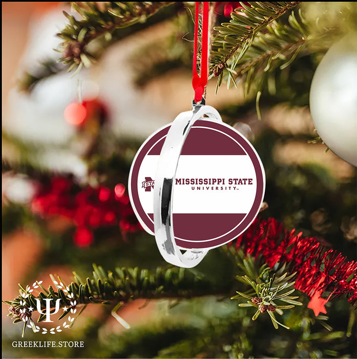 Mississippi State University Christmas Reversible Flat Round Ornament