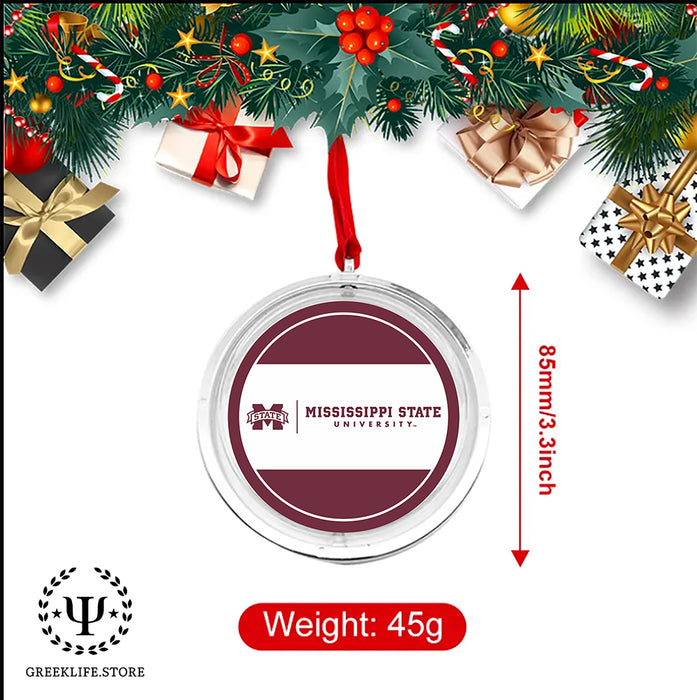 Mississippi State University Christmas Reversible Flat Round Ornament