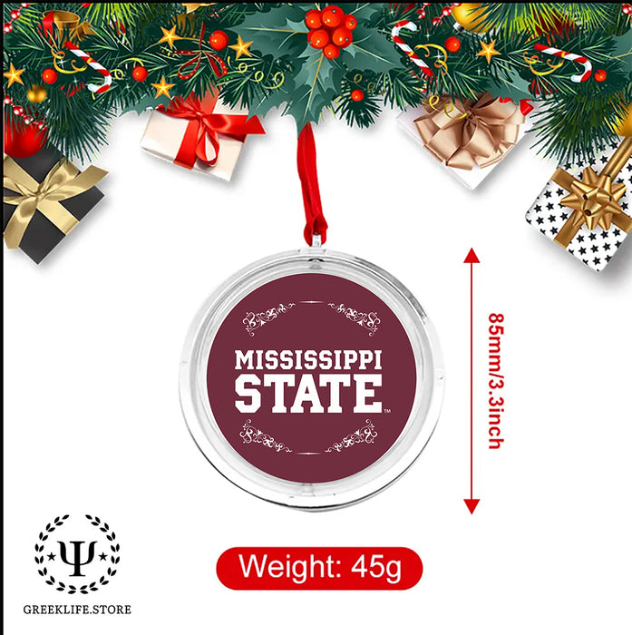 Mississippi State University Christmas Reversible Flat Round Ornament