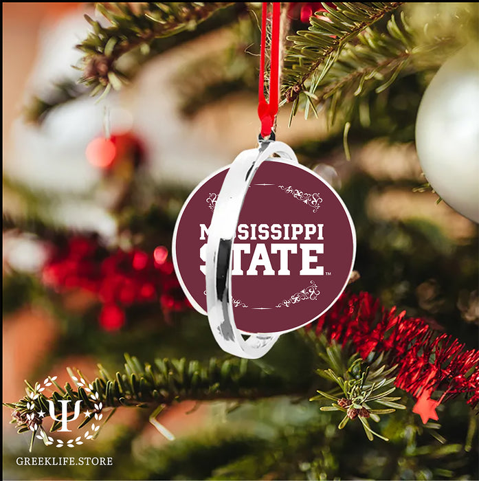 Mississippi State University Christmas Reversible Flat Round Ornament