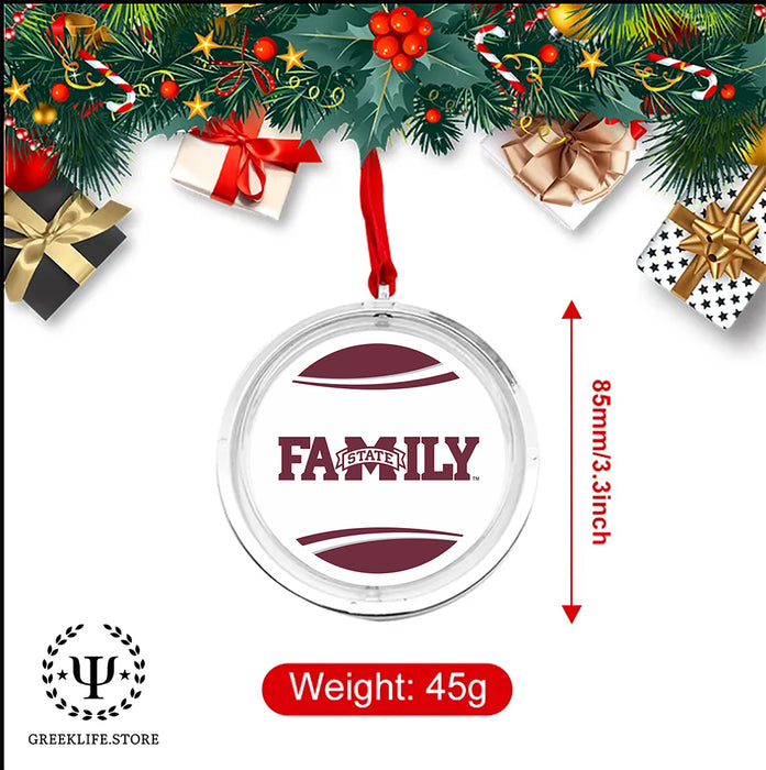 Mississippi State University Christmas Reversible Flat Round Ornament