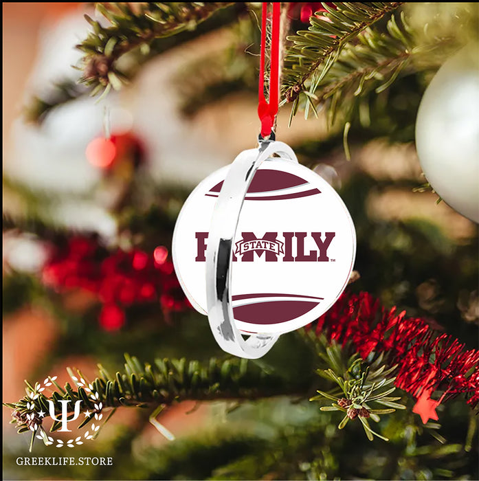 Mississippi State University Christmas Reversible Flat Round Ornament