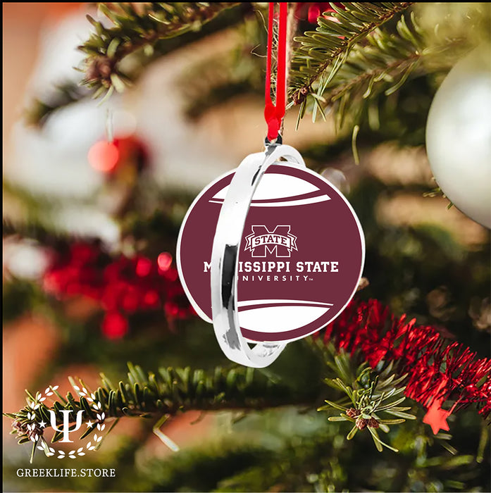 Mississippi State University Christmas Reversible Flat Round Ornament