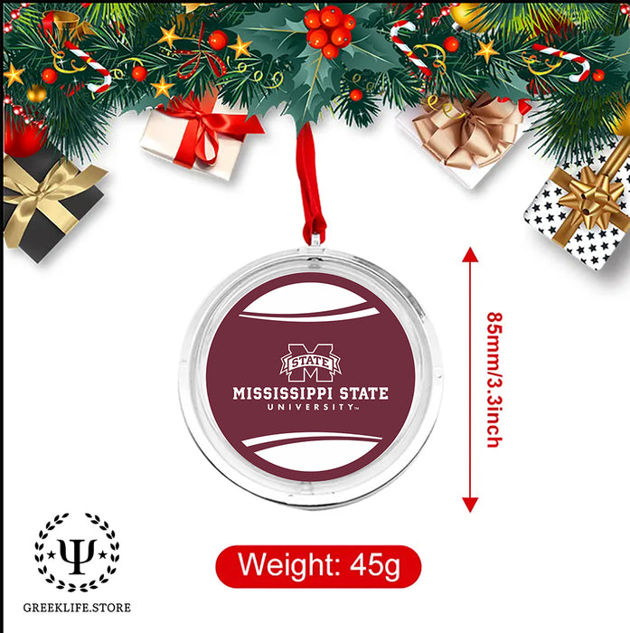 Mississippi State University Christmas Reversible Flat Round Ornament