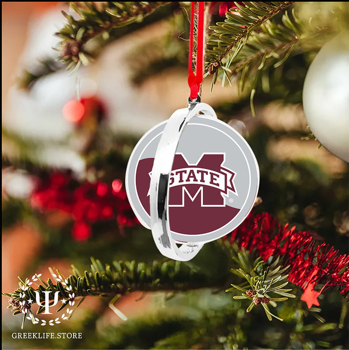 Mississippi State University Christmas Reversible Flat Round Ornament