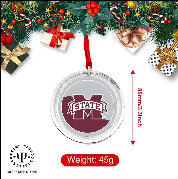 Mississippi State University Christmas Reversible Flat Round Ornament