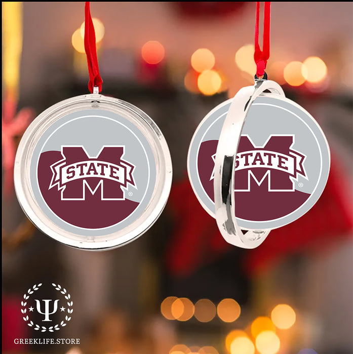 Mississippi State University Christmas Reversible Flat Round Ornament