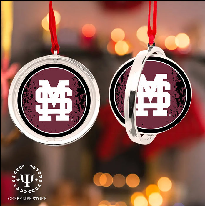 Mississippi State University Christmas Reversible Flat Round Ornament
