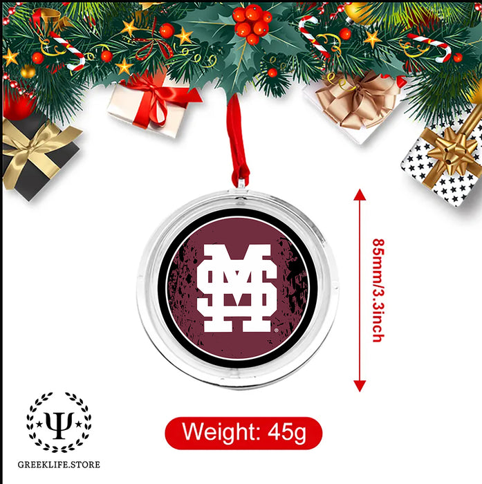 Mississippi State University Christmas Reversible Flat Round Ornament