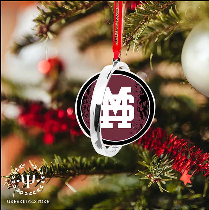Mississippi State University Christmas Reversible Flat Round Ornament